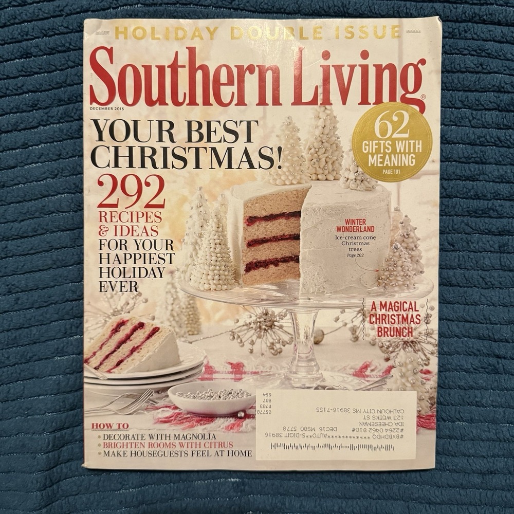 2015 Southern Living Magazine December Best Christmas Holiday Cookbook Texas